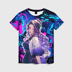 Футболка женская Шинобу Кочо и граффити, цвет: 3D-принт
