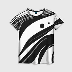 Женская футболка Abstract black and white composition
