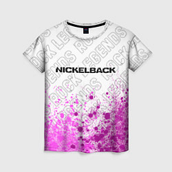Футболка женская Nickelback rock legends посередине, цвет: 3D-принт