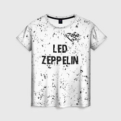 Женская футболка Led Zeppelin glitch на светлом фоне посередине