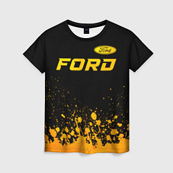 Футболка женская Ford - gold gradient посередине, цвет: 3D-принт