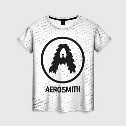 Футболка женская Aerosmith glitch на светлом фоне, цвет: 3D-принт