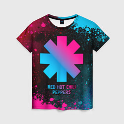 Футболка женская Red Hot Chili Peppers - neon gradient, цвет: 3D-принт