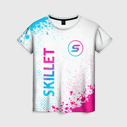 Футболка женская Skillet neon gradient style вертикально, цвет: 3D-принт