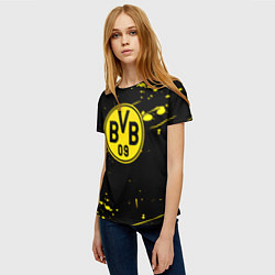 Футболка женская Borussia yellow splash, цвет: 3D-принт — фото 2