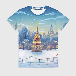 Футболка женская Новогодняя погода, цвет: 3D-принт