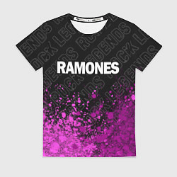 Футболка женская Ramones rock legends посередине, цвет: 3D-принт
