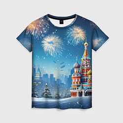 Женская футболка Новогодняя Москва