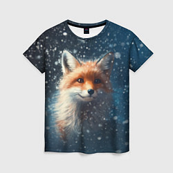 Футболка женская Fox in the snow, цвет: 3D-принт