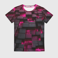 Женская футболка Фиолетовые и черные камни