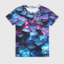 Футболка женская Стеклянные прозрачные камушки, цвет: 3D-принт