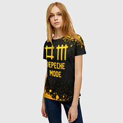 Футболка женская Depeche Mode - gold gradient, цвет: 3D-принт — фото 2