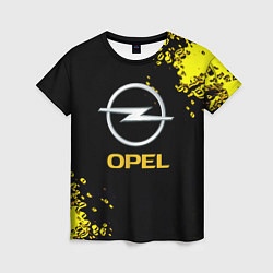 Футболка женская Opel желтые краски, цвет: 3D-принт