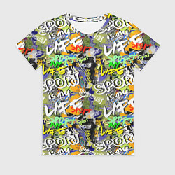Футболка женская Sport is my life, цвет: 3D-принт