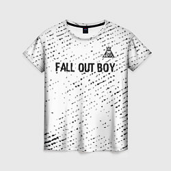 Футболка женская Fall Out Boy glitch на светлом фоне посередине, цвет: 3D-принт