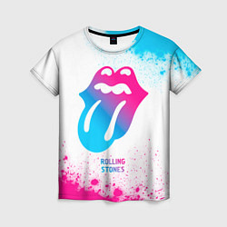 Футболка женская Rolling Stones neon gradient style, цвет: 3D-принт