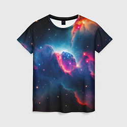 Женская футболка Арт яркий космос