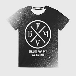 Футболка женская Bullet For My Valentine glitch на темном фоне, цвет: 3D-принт