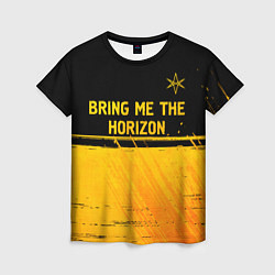 Футболка женская Bring Me the Horizon - gold gradient посередине, цвет: 3D-принт