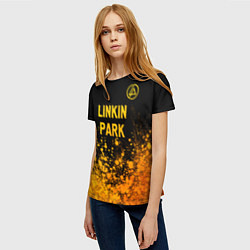 Футболка женская Linkin Park - gold gradient посередине, цвет: 3D-принт — фото 2