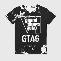Футболка женская GTA6 glitch на темном фоне, цвет: 3D-принт