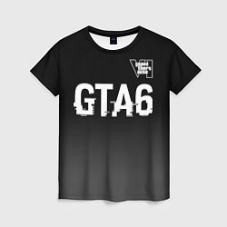 Футболка женская GTA6 glitch на темном фоне посередине, цвет: 3D-принт
