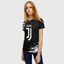 Футболка женская Juventus спорт краски, цвет: 3D-принт — фото 2