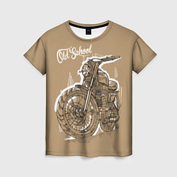 Женская футболка Старая школа мотоцикл