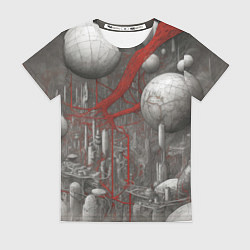 Женская футболка Биотехнический городской пейзаж