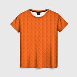 Футболка женская Объёмные пирамиды сочный апельсиновый, цвет: 3D-принт