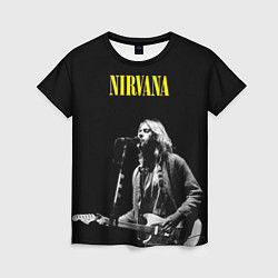 Футболка женская Группа Nirvana Курт Кобейн, цвет: 3D-принт