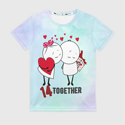 Футболка женская Мальчик и девочка с подарками, цвет: 3D-принт