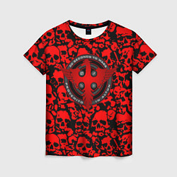 Женская футболка Thirty Seconds to Mars skull pattern