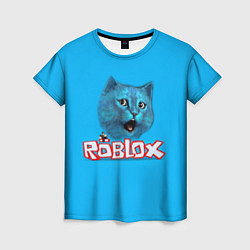 Футболка женская Roblox синий кот, цвет: 3D-принт