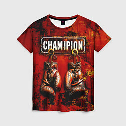 Футболка женская Champion boxing, цвет: 3D-принт