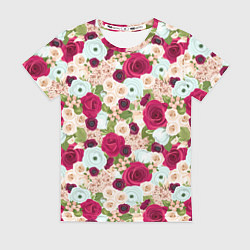 Женская футболка Цветочный фон