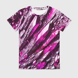 Женская футболка Розовые драгоценные кристаллы