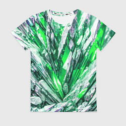 Женская футболка Зелёные драгоценные кристаллы