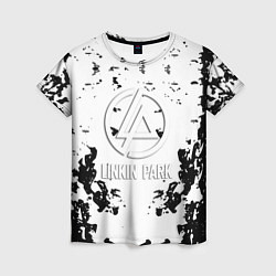 Футболка женская Linkin park краски лого чёрно белый, цвет: 3D-принт