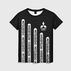 Женская футболка Mitsubishi - black and white