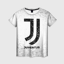 Футболка женская Juventus с потертостями на светлом фоне, цвет: 3D-принт