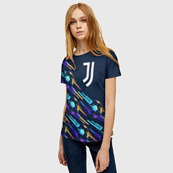 Футболка женская Juventus градиентные мячи, цвет: 3D-принт — фото 2