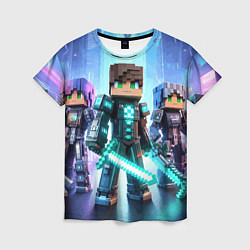 Футболка женская Minecraft - characters ai art, цвет: 3D-принт