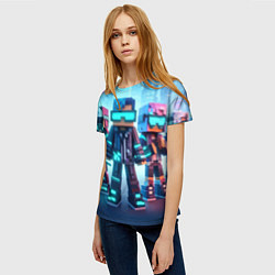 Футболка женская Minecraft - fantasy ai art, цвет: 3D-принт — фото 2