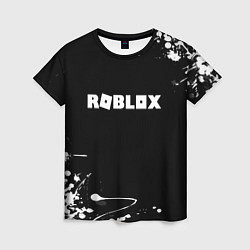 Футболка женская Roblox текстура краски белые, цвет: 3D-принт