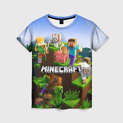 Футболка женская Minecraft pixel world, цвет: 3D-принт