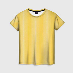Футболка женская Жёлтый в белую полоску, цвет: 3D-принт