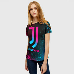 Футболка женская Juventus - neon gradient, цвет: 3D-принт — фото 2
