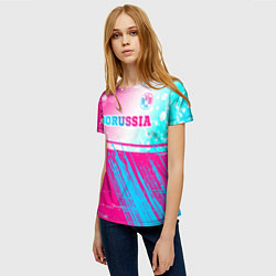 Футболка женская Borussia neon gradient style посередине, цвет: 3D-принт — фото 2