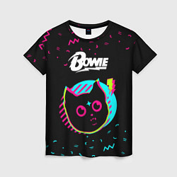 Футболка женская David Bowie - rock star cat, цвет: 3D-принт